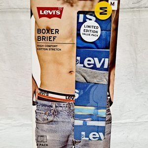 LEVI'S 4 PACK MEN BOXER BRIEFS SIZE MEDIUM